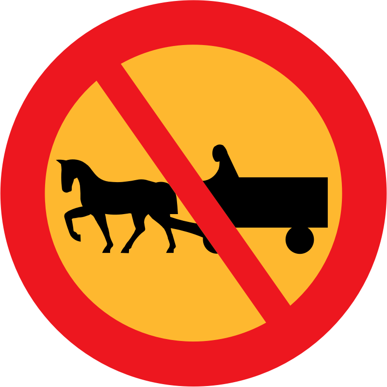 No horse and carts sign