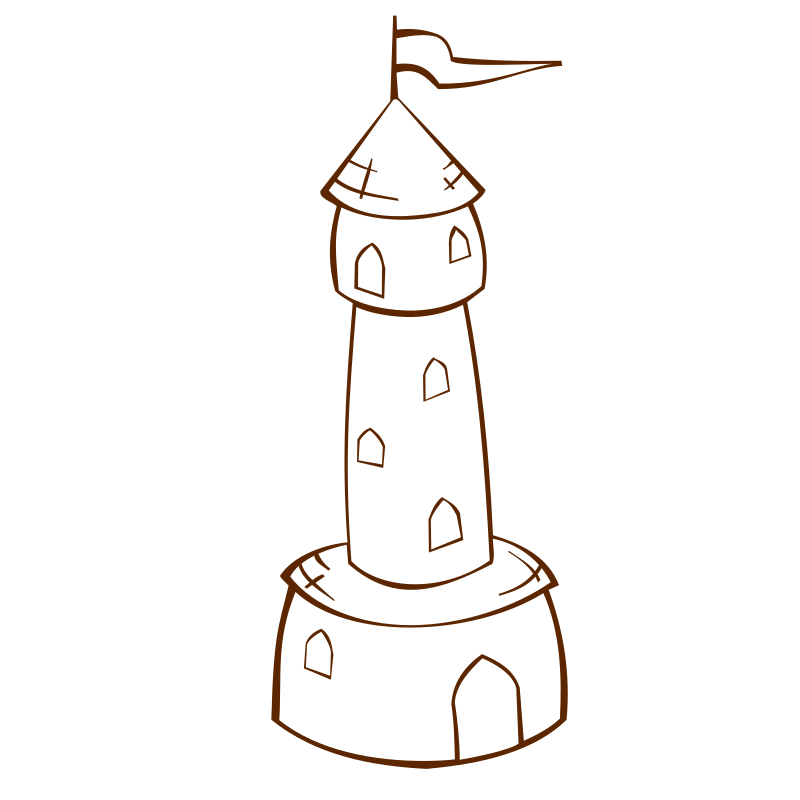 RPG map symbols Round Tower with Flag 2