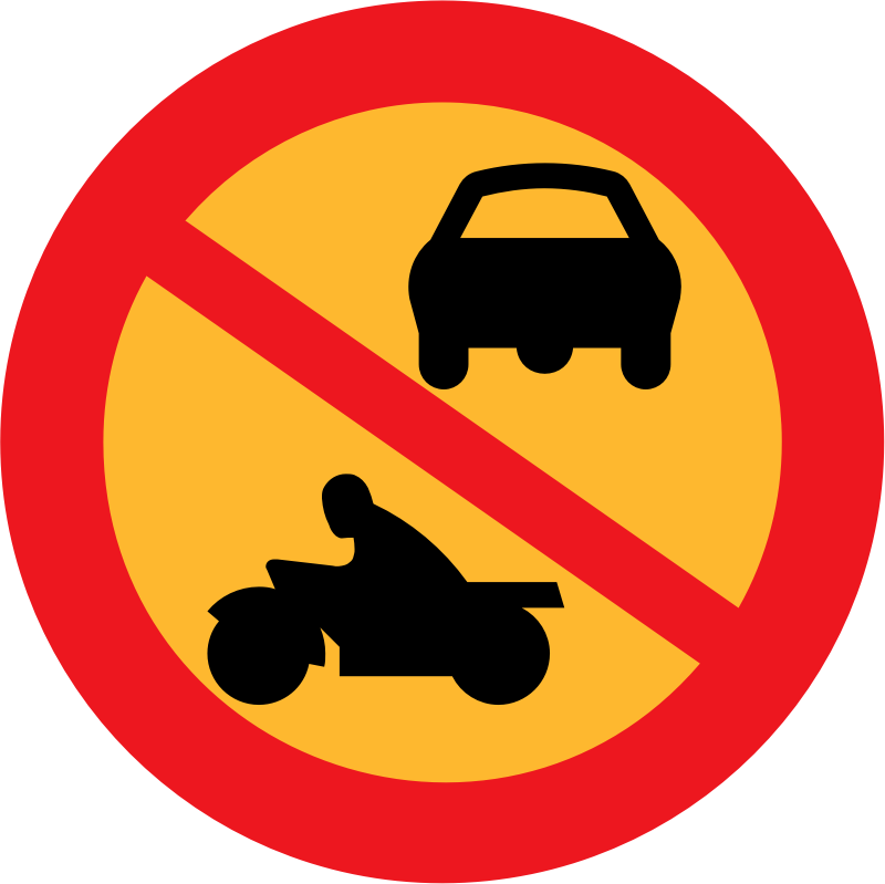 No Motorbikes or cars