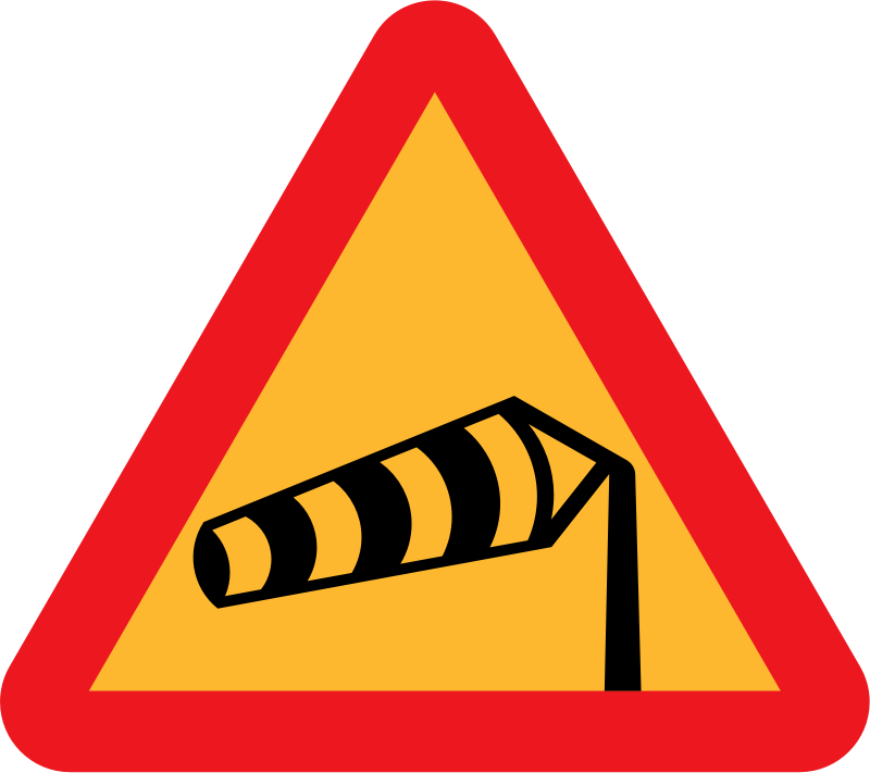 Windsock pointing left sign