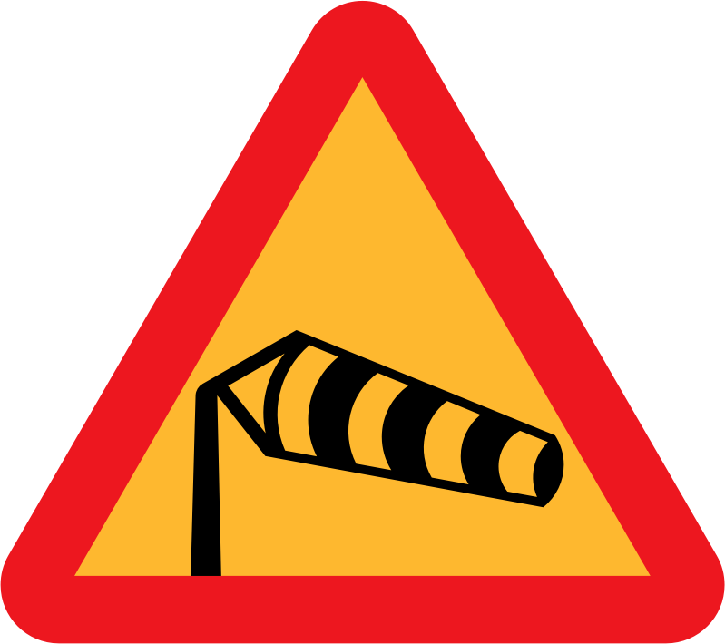 Windsock pointing right sign