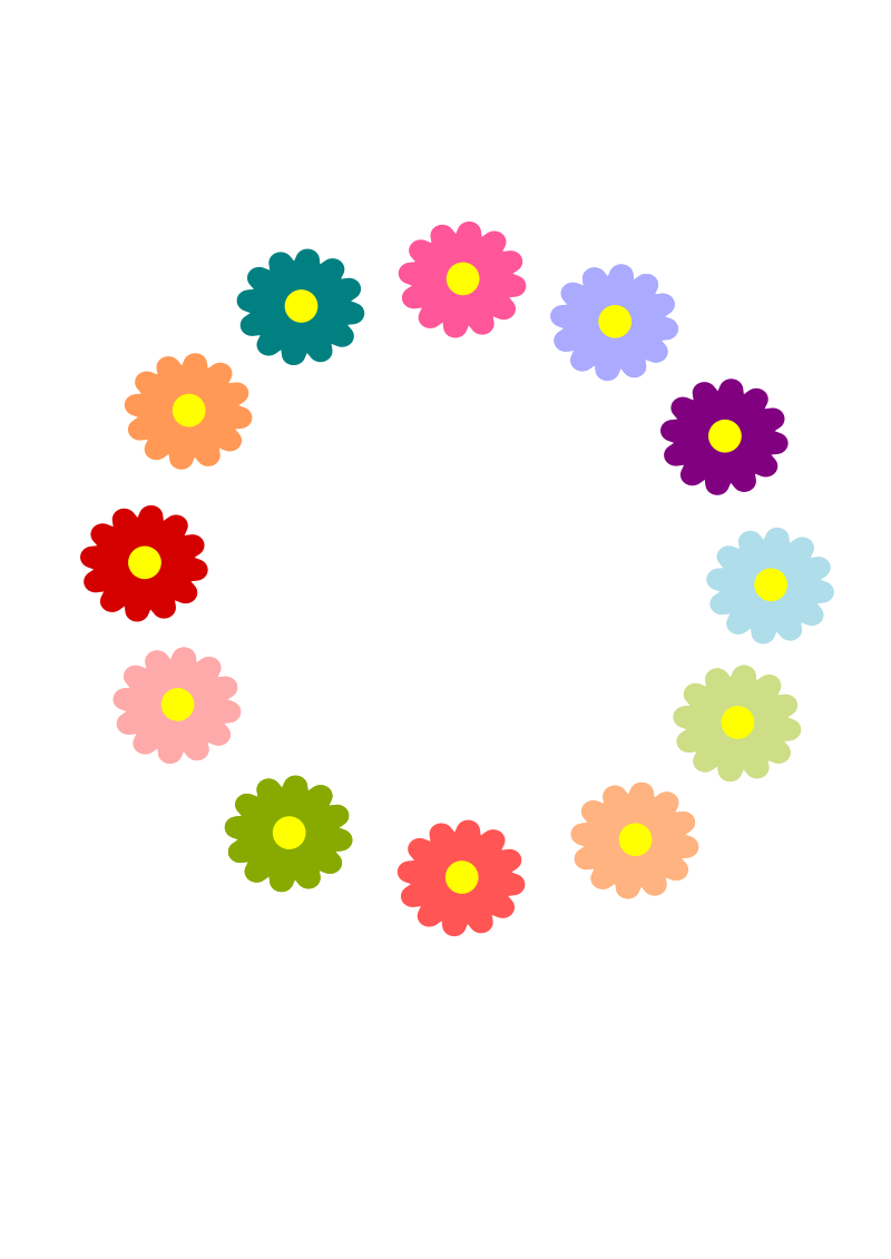 Rainbow Flower Wreath