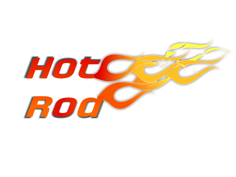 Hot rod text illustration