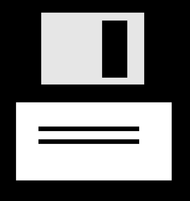 floppy disk black and white