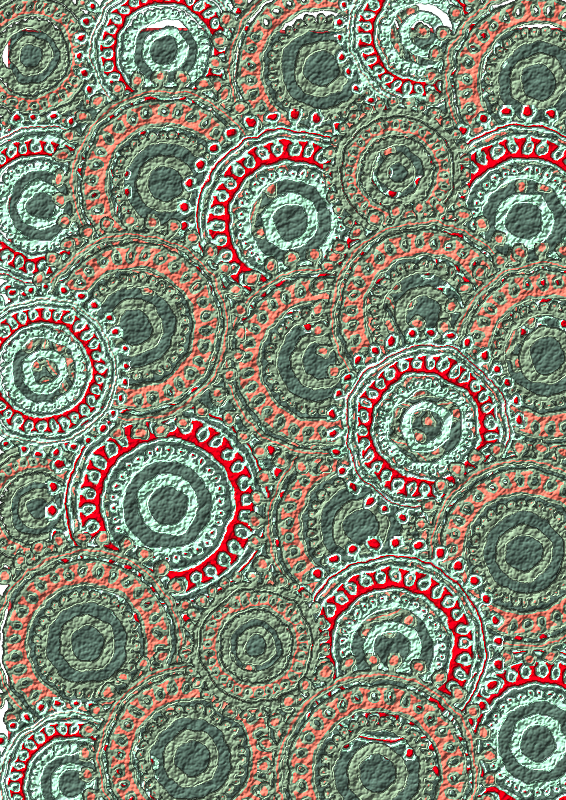 Seafoam Salmon Circle Pattern Scrapbook Paper