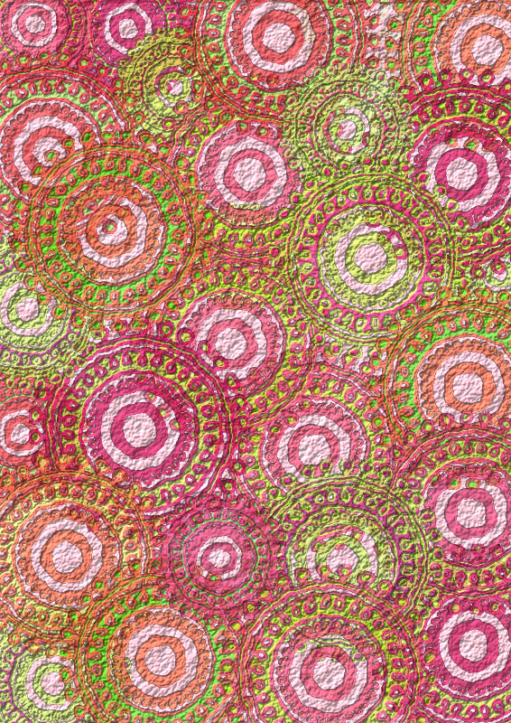 Pink Lime Circle Pattern Scrapbook Paper