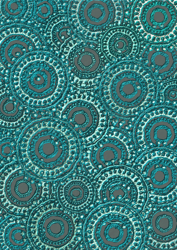 Teal Circle Pattern Scrapbook Paper