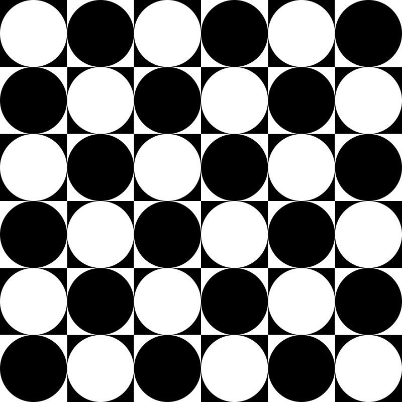 circles inside chessboard