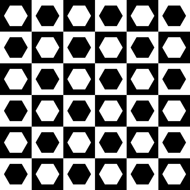 hexagons in chessboard