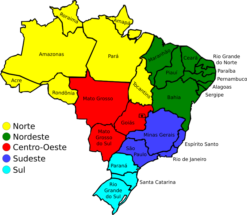 Map of Brazil, v3