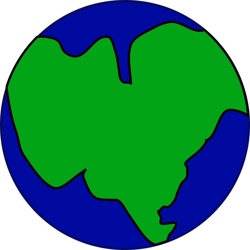 Earth with one continent - Openclipart