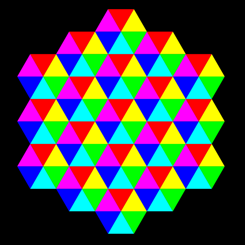 triangle tessellation 6 color