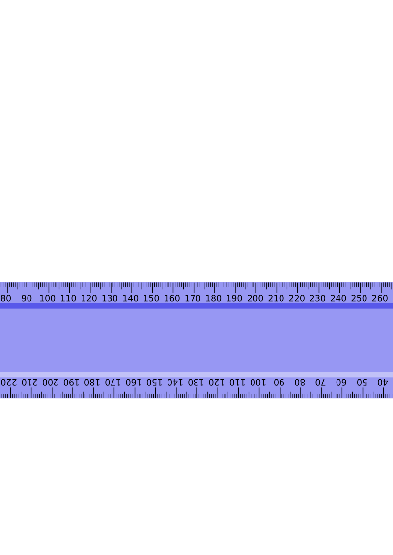 Blue metric ruler