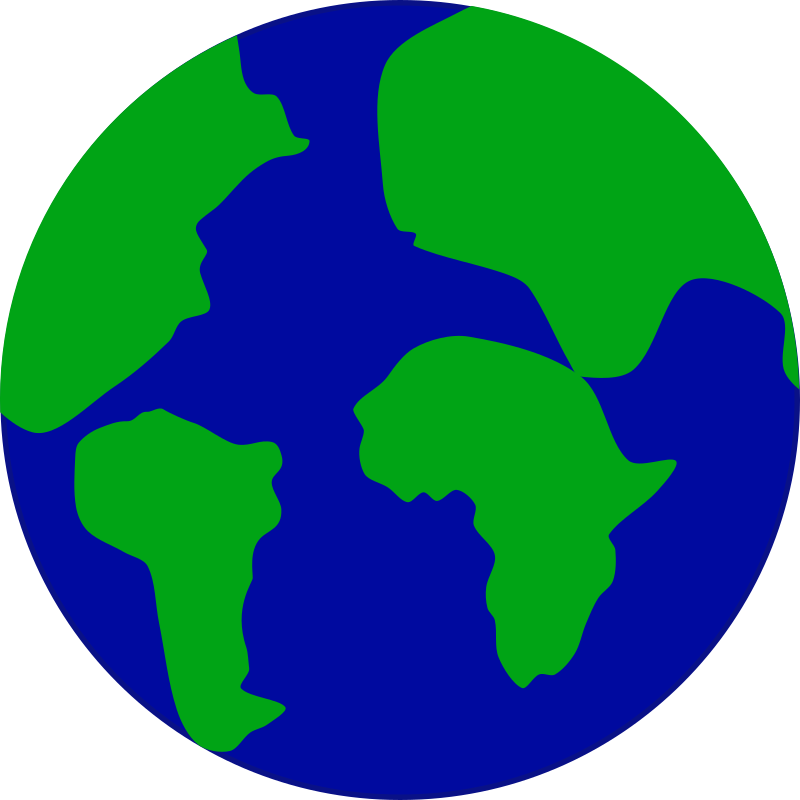 Earth with continents separated