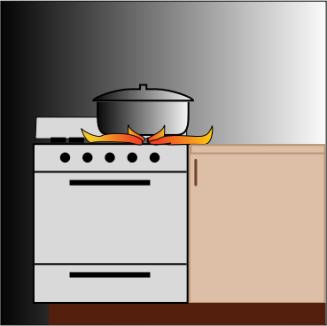 Pot on stove