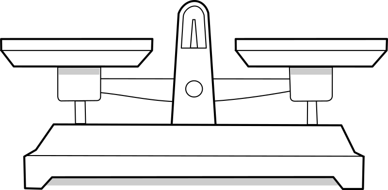 cartoon balance scale