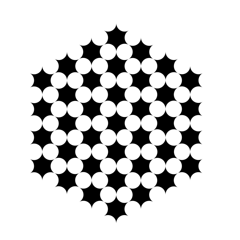 round hexagons circles