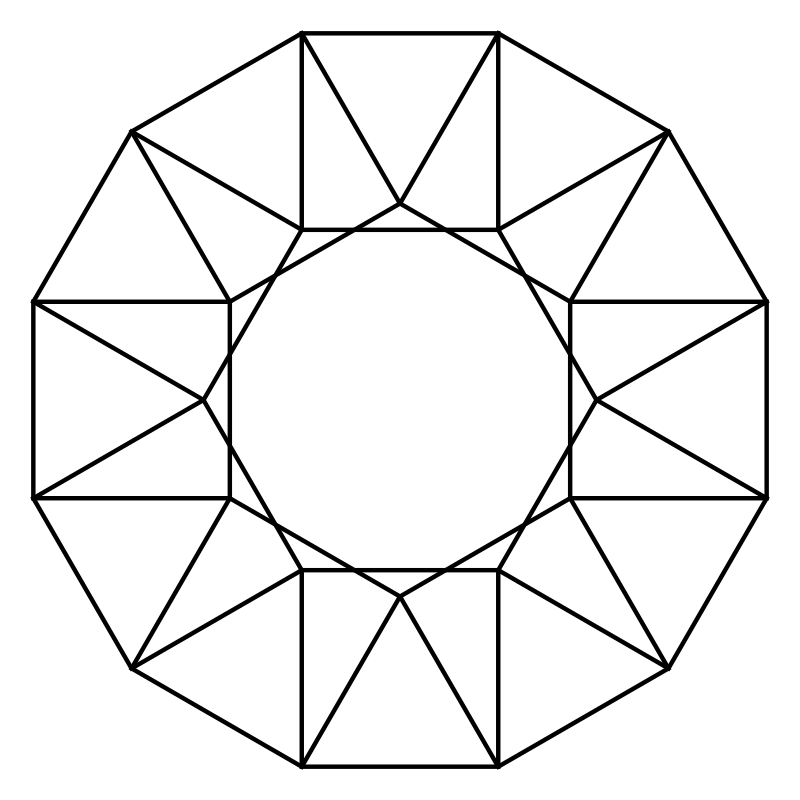 12 overlapped squares