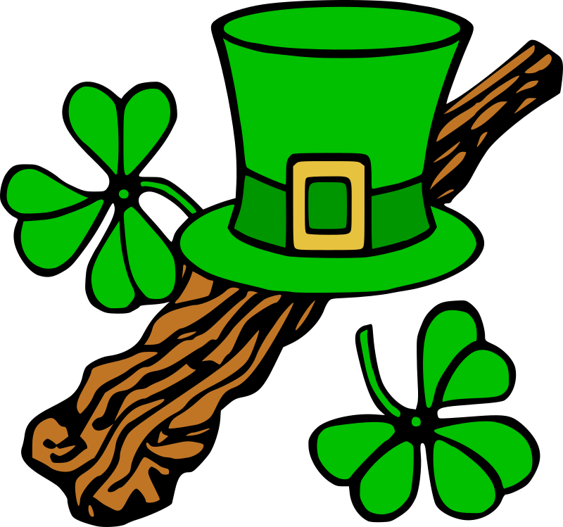 Hat and shillelagh (colour)