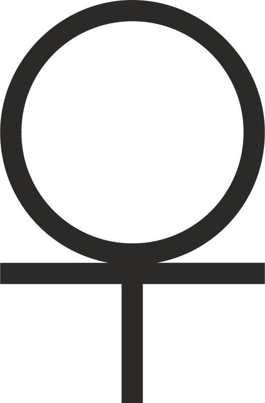 Ankh cross 3/4 Below Circle