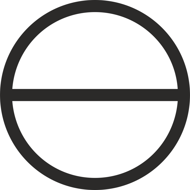 Circle with Horizontal diameter - Openclipart