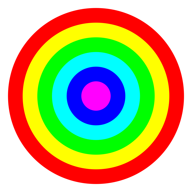 rainbow circle target 6 color