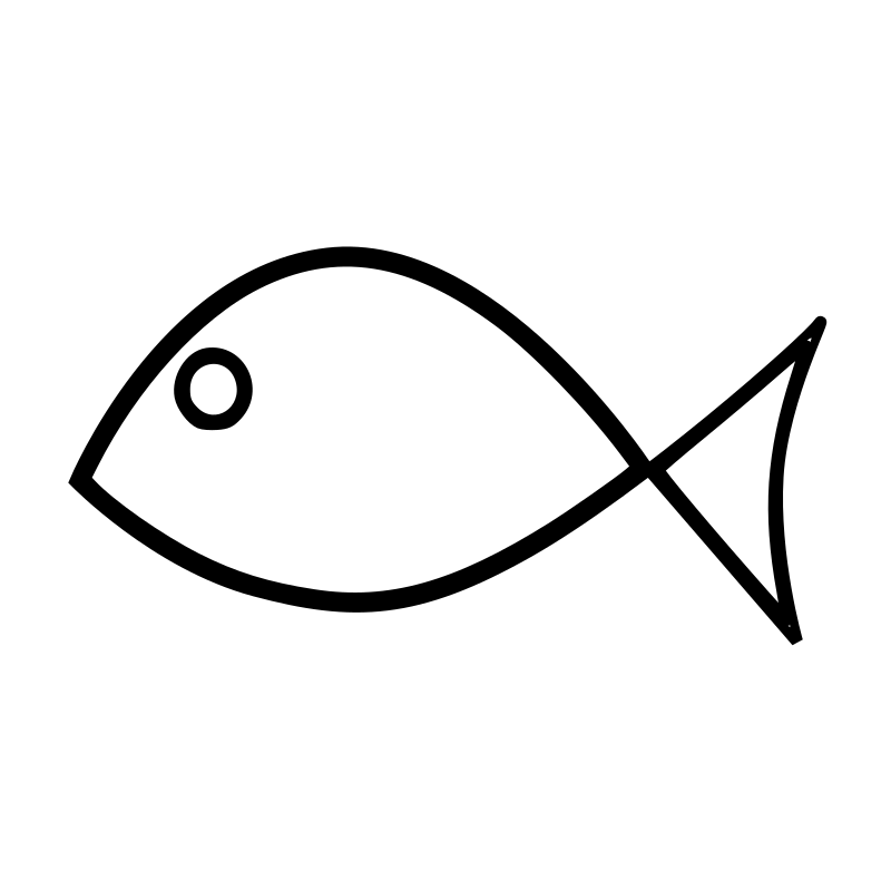 Fish Line Art - Openclipart