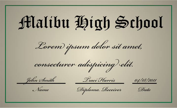 A high school diploma