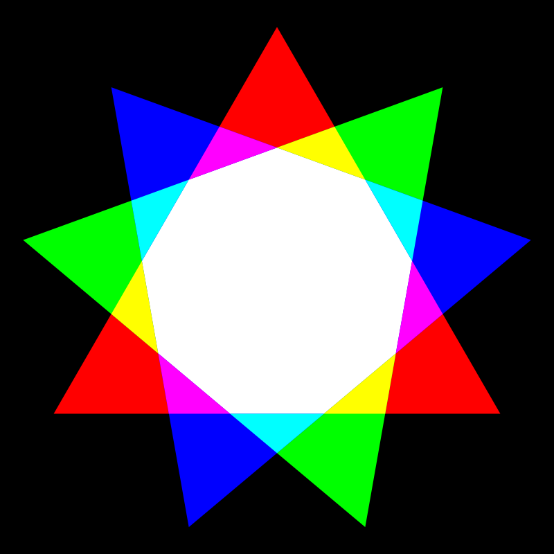 nonagon rgb mix - Openclipart