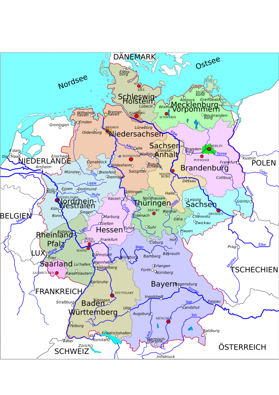 Political map of Germany 2