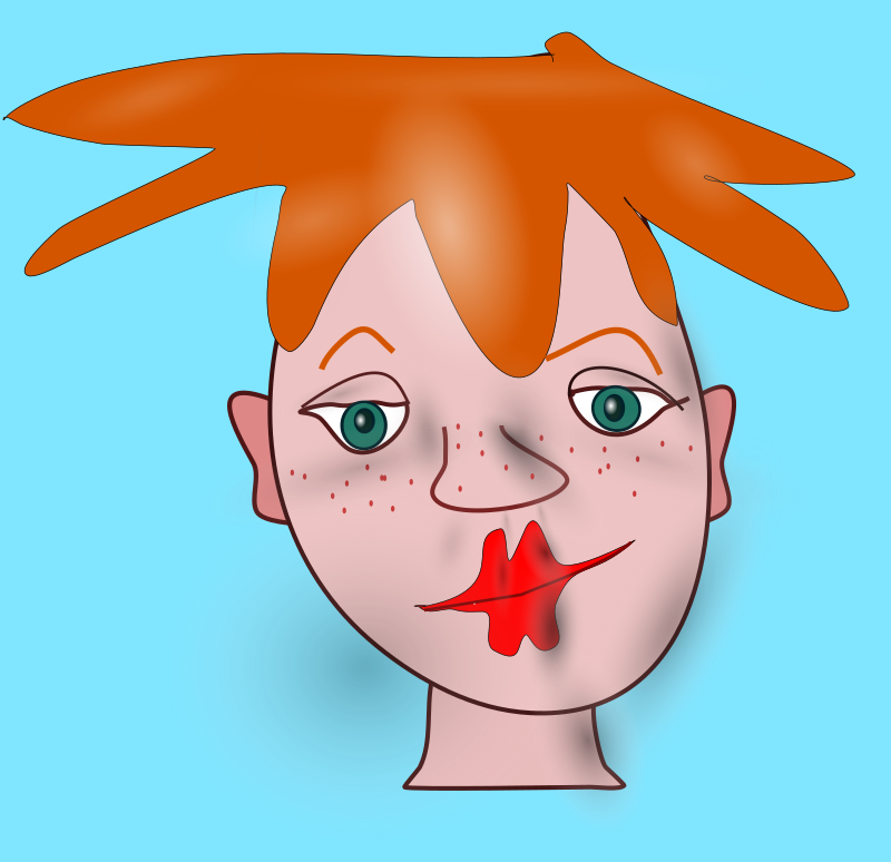 Shaded Cartoon Face - Openclipart