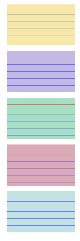 Colored index cards