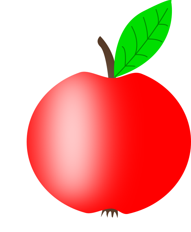 Apple Red with a Green Leaf