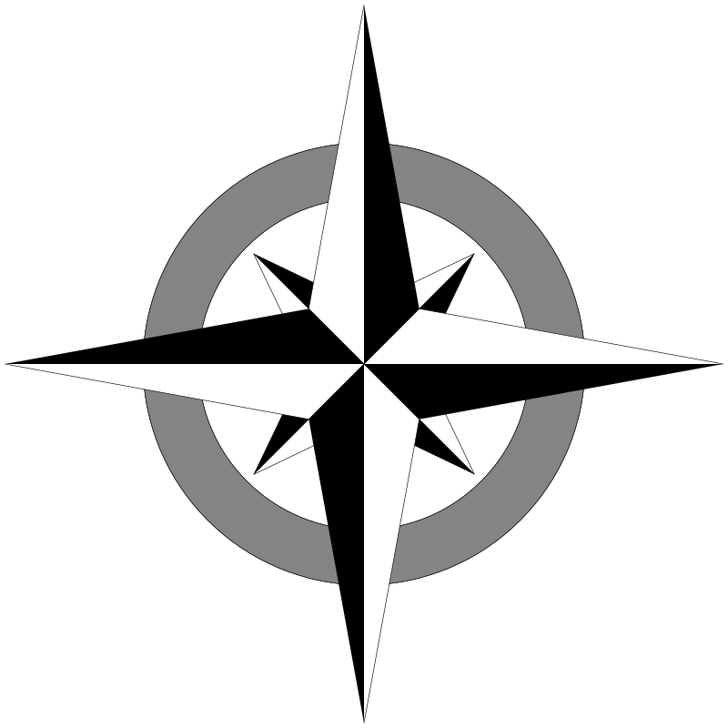 Simple compass rose  Simple compass, Compass rose, Compass