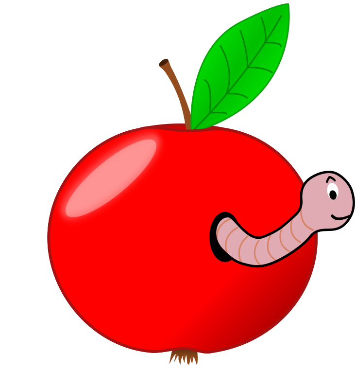 Red Apple with a Worm