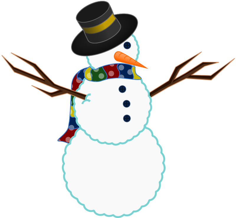 A scarfed Snowman