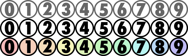Number icons for CSS slicing