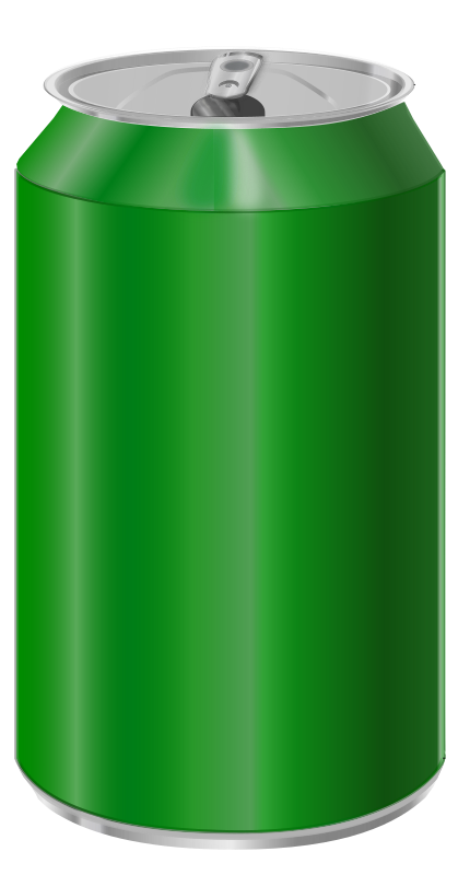 Green soda can