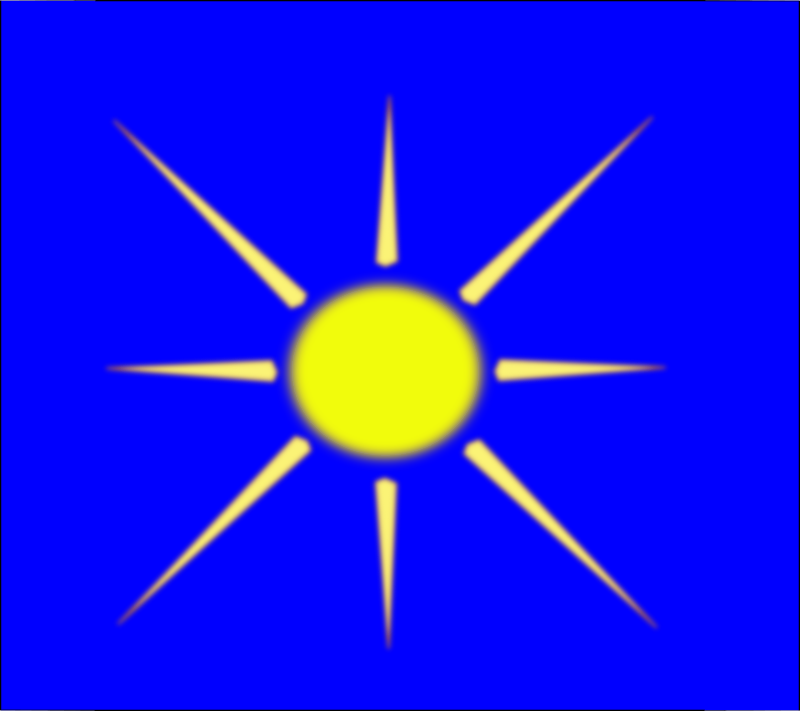 Sun with blue sky