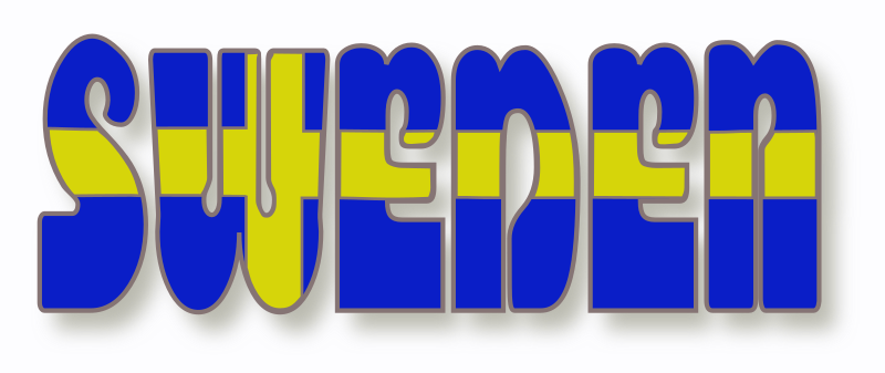 Swedish flag in the word Sweden