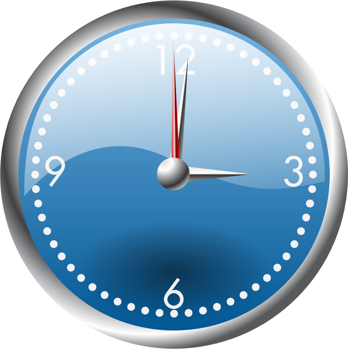 A blue and chrome clock