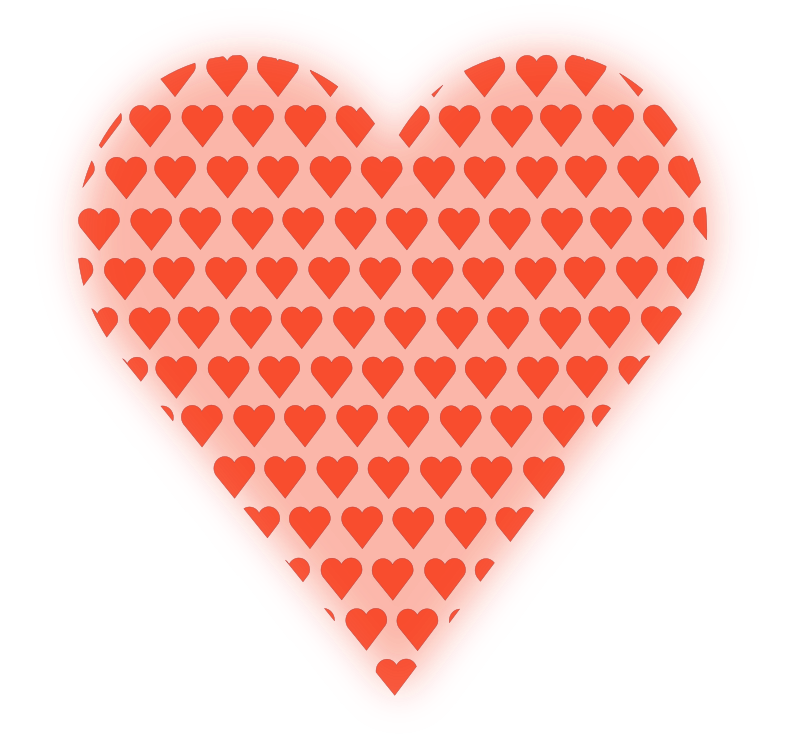 Heart in Heart (light red)