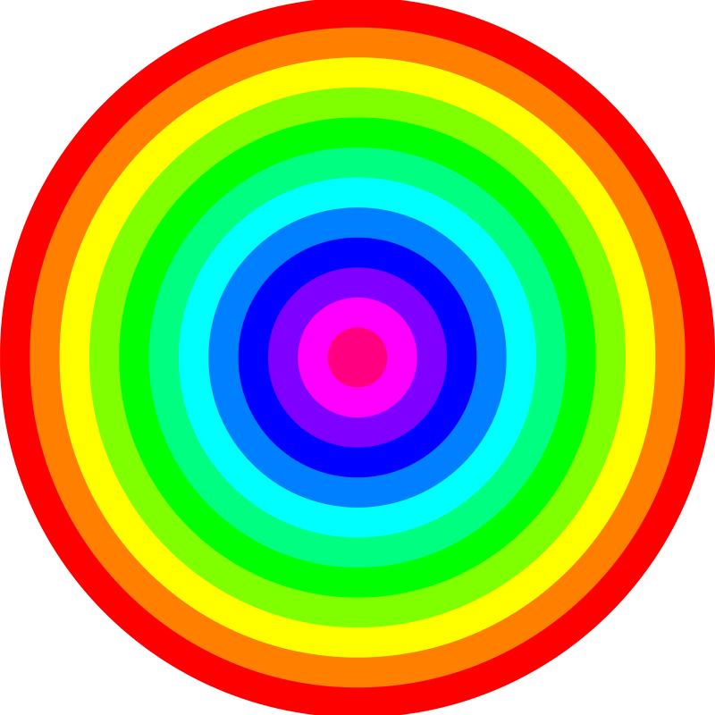 12 color rainbow circles