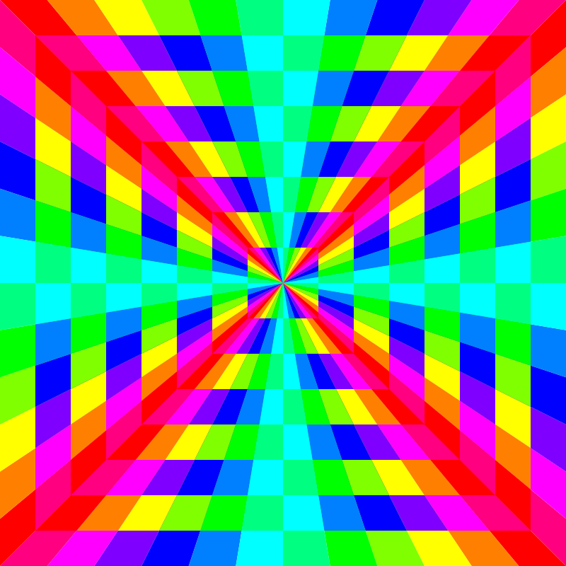 12 color rainbow square tunnel