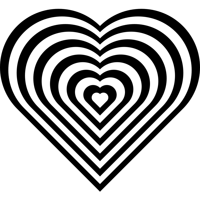 geometric zebra heart