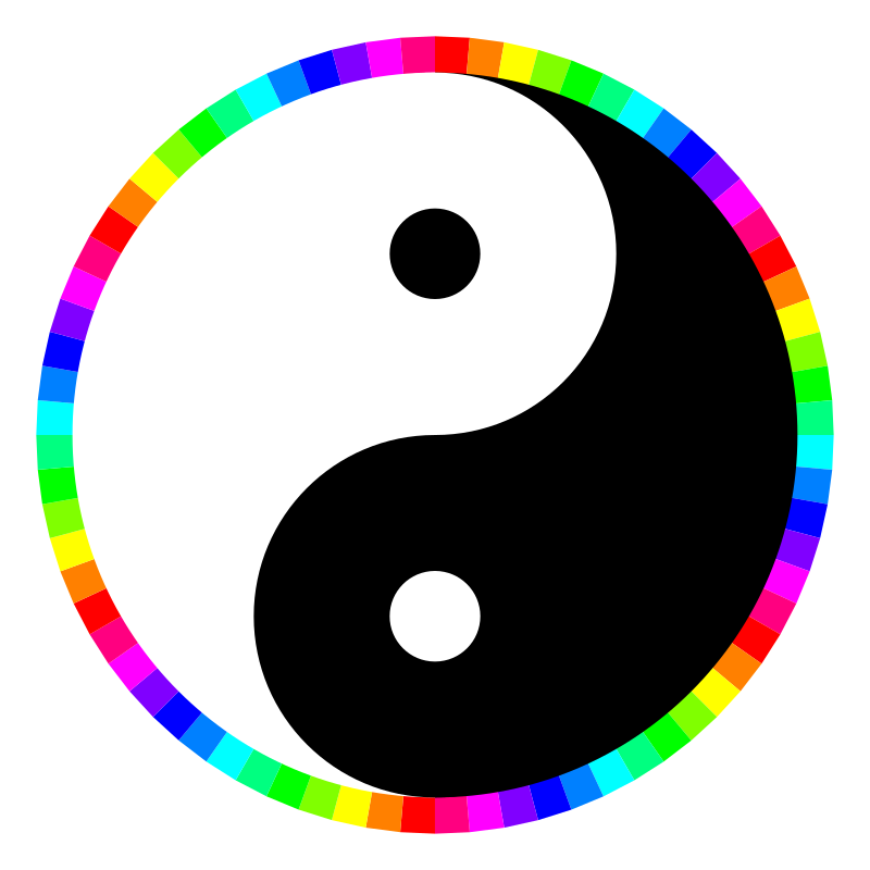 rainbow around yinyang