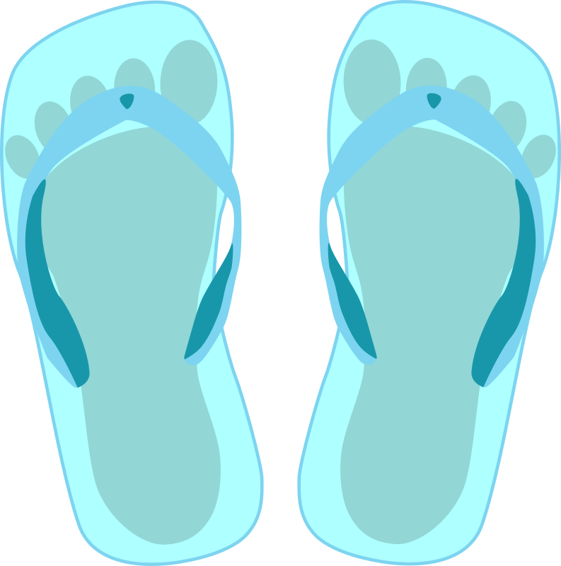 Thong light blue with footprint