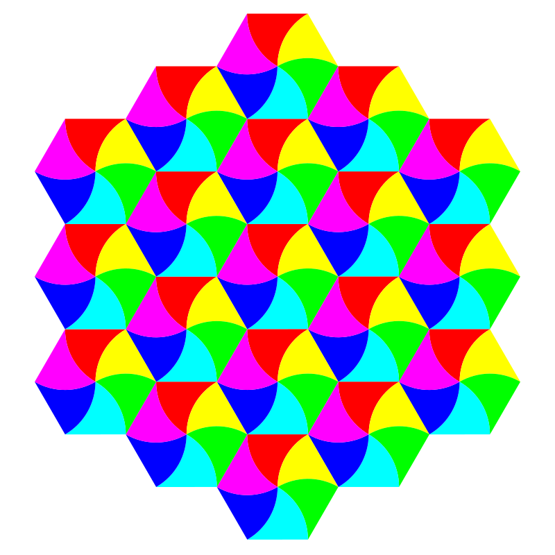 swirly hexagon tessellation