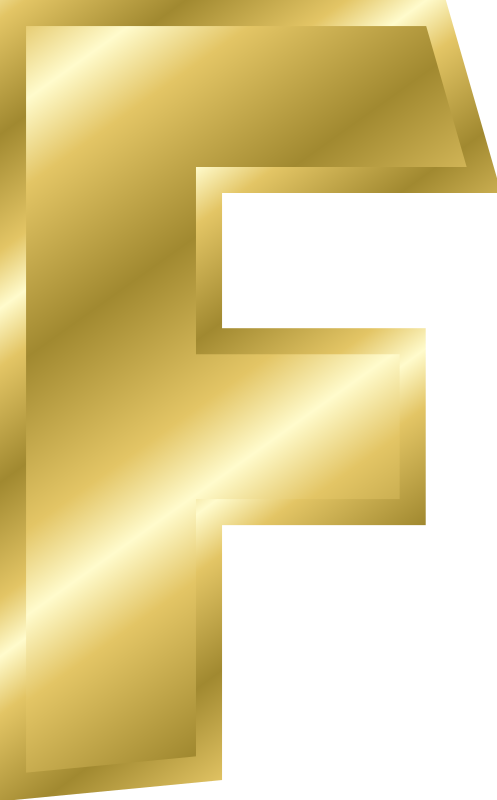 Effect Letters alphabet gold