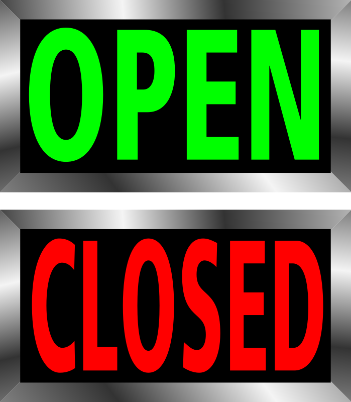 Open and Closed signs